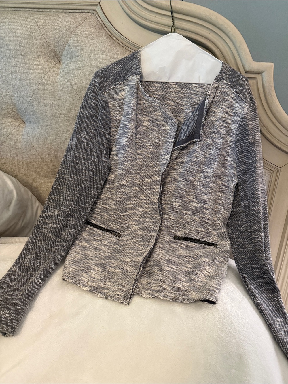 Caslon Marled Grey Open-Front Knit Blazer
